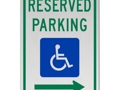 Accessible Reserved Parking Sign Right Arrow